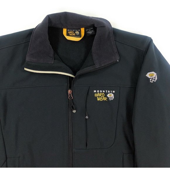 Mountain Hardwear Android Softshell Jacket Mens Small Black Full Zip - Picture 1 of 7